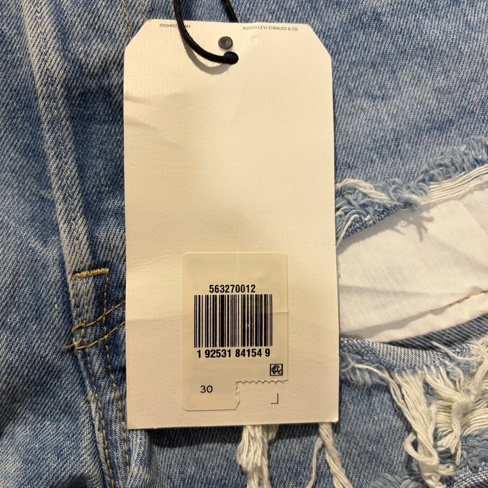Levi's 501 Denim Shorts Button Fly Distressed Ripped Women's 30 W30 NWT New - Picture 3 of 12